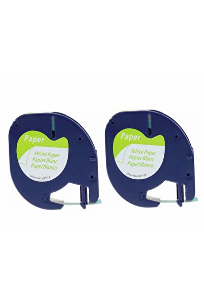 PUUN Bandă echivalentă Dymo LetraTag 59421 721510 Etichetă de hârtie albă pe ...