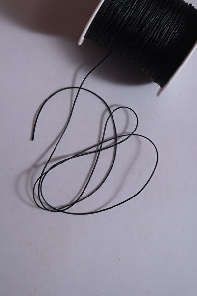 Eskişehir hobi sanat 0,8 mm 50 μέτρα Μαύρο Χρώμα Αλεξίπτωτο Σχοινί Μακραμέ Βραχιόλι Κολιέ Κοσμήματα Σχεδιασμός Σχοινί