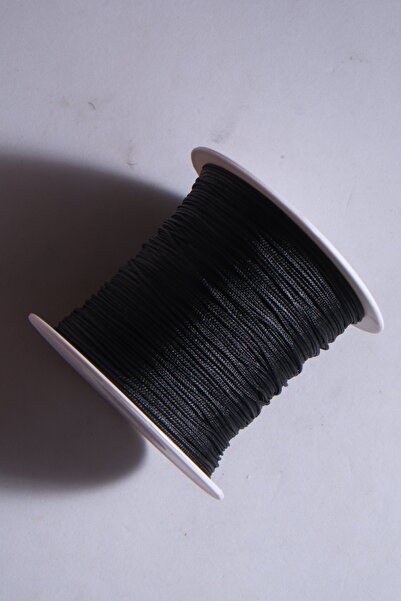 Eskişehir hobi sanat 0,8 mm 50 μέτρα Μαύρο Χρώμα Αλεξίπτωτο Σχοινί Μακραμέ Βραχιόλι Κολιέ Κοσμήματα Σχεδιασμός Σχοινί