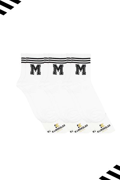 KARDEŞLER ÇORAP Унисекс тенис чорапи с шарка на буквата M (LETTER SOCKS) 3 чифта