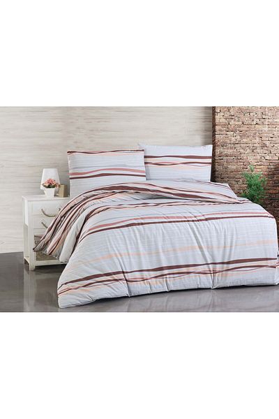 Menderes Home Παπλωματοθήκη και μαξιλάρι Ranforce Single - Cotton Collection, Mauve Sky