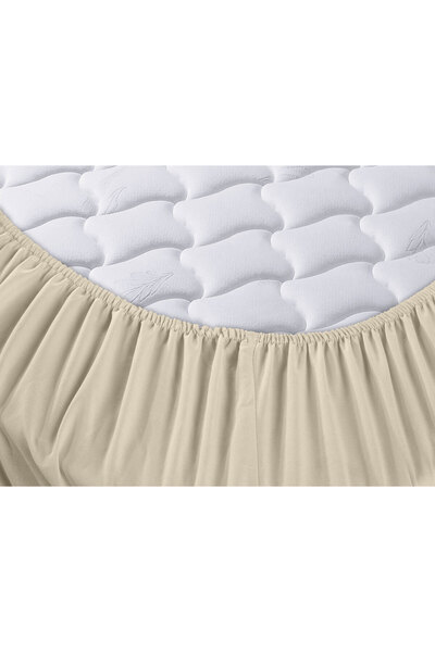 Menderes Home Cotton Collection Ranforce Single Fitted Plain Painting Cream