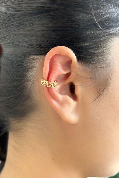 axexuar 316L STEEL GLOSS SILVER GREY YELLOW COLORED STRAWBERRY EARRING COMPRESSION STIMMING LIP TASTE