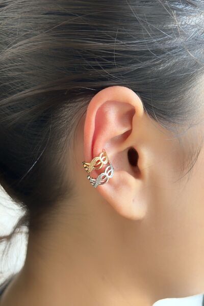 axexuar PARLAK GÜMÜŞ GRİ RENKLİ 316L ÇELİK KIKIRDAK KÜPESİ SIKIŞTIRMALI KISTI...