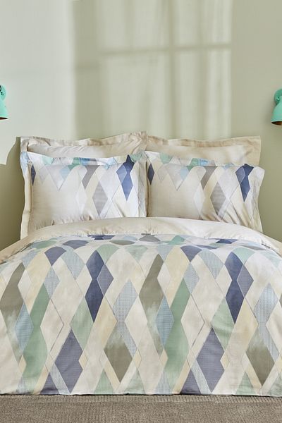Karaca Home Σετ Παπλωματοθήκη Lauro 100% Βαμβακερά Σατέν Διπλή Γκρι