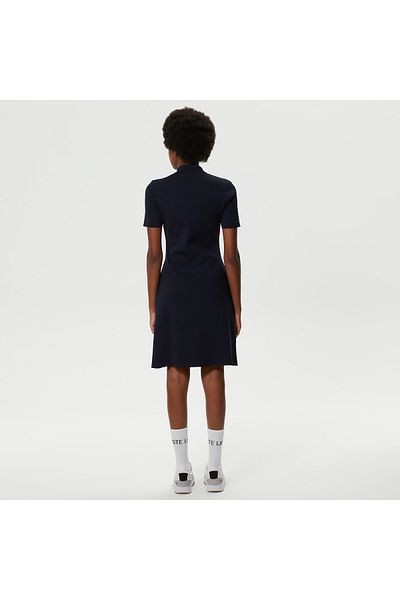 Lacoste Navy Blue Women's Polo Collar Short Sleeve Dress