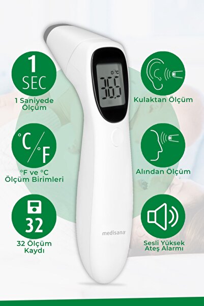 Nikadu Alman Tasarım Alından ve Kulaktan Temassız Ateş Ölçer 48613