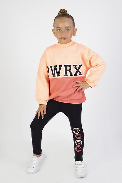 Harika KIDS Κοριτσίστικο σετ πάχους υφάσματος τριών κλωστών εμπριμέ Πλεκτό Basic Top and bottom 6-9 yai