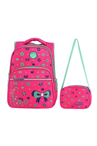 Waddell Rucsac pentru școală primară cu model cu papion fucsia cu licență