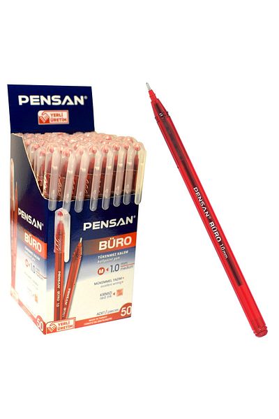Pensan Office Ballpoint Pen Red 50 Li Pk 1.00 mm 2270