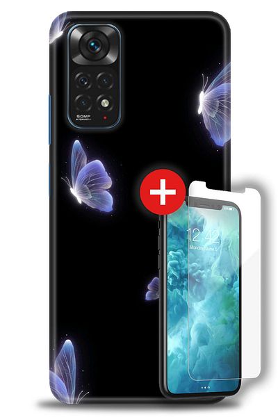 Maya Tasarım Evi حافظة هاتف Xiaomi Redmi Note 11S مطبوعة بدقة HD + واقي شاشة نانو غير لامع 9H x (17)