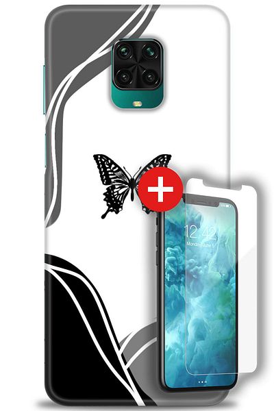Maya Tasarım Evi حافظة هاتف Xiaomi Redmi Note 9S مطبوعة بدقة HD + واقي شاشة نانو غير لامع 9H x (20)