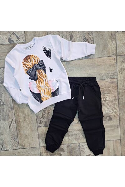 bebekstarii Devojčin komplet trenerke sa printom (gornji i donji deo)