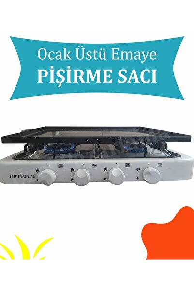 Uzel Ocak Üstü Katmer Sacı Katlanır Ayaklı Emaye Kaplı
