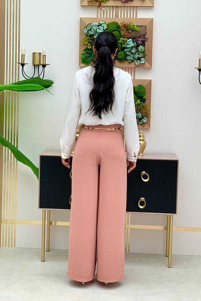 Bym Fashion Zippered Belt Accessory Trouser Skirt 0125 Salmon