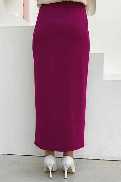 Bym Fashion Lycra Pencil Φούστα με Ελαστική Μέση 1074 Φούξια