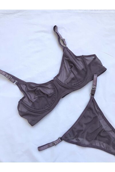 Vizon Esnek Tül Balenli Bralet Takım