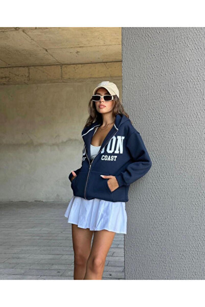 Machetta Women's Boston USA East Coast - Back and Front Print Detail 3 Thread Zipper