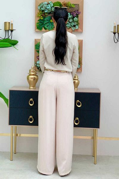 Bym Fashion Large Size Zippered Belt Accessory Trouser Skirt 0125-1 Stone