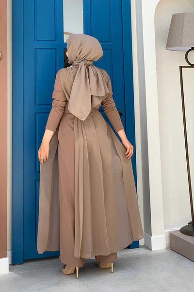 Bym Fashion Ολόσωμη φόρμα με ζώνη σιφόν λεπτομέρειας 3330 Mink