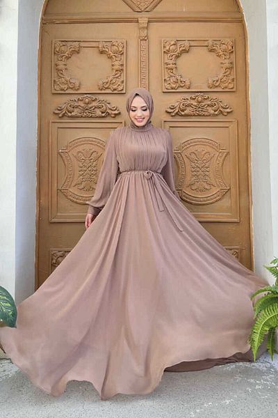 Bym Fashion Βραδινό φόρεμα από σιφόν 4976 βιζόν