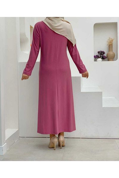 Bym Fashion Φόρεμα με μακρυμάνικη εσωτερική λαιμόκοψη 3202 σε σκόνη