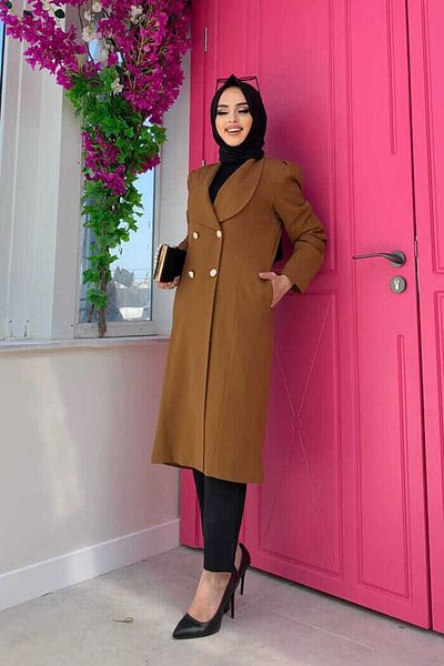 Bym Fashion Μπουφάν μισού μήκους 7693 μαύρισμα με λεπτομέρεια γιακά