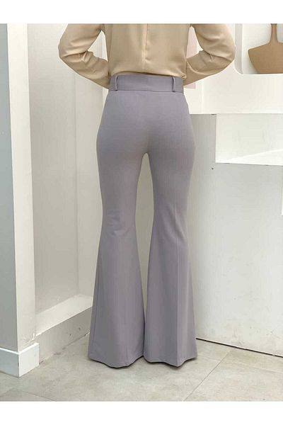 Bym Fashion Waist Zippered Spanish Trousers 0231 Gray