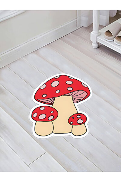 Colorix Carpet Özel Kesim Mantar Desenli Kaymaz Taban Paspas No: 148