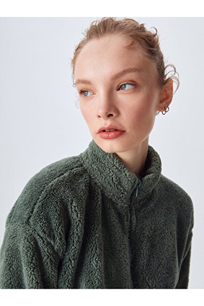 Ltb Cardigan de pluș cu guler vertical Mıyolo 0112481909600190000