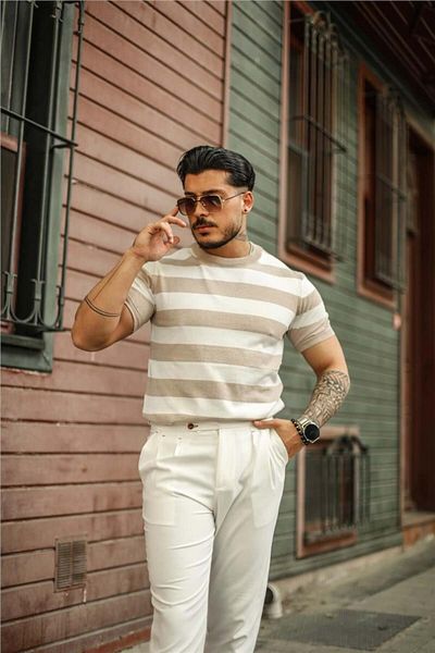 COOL TARZ Мъжка стандартна трикотажна тениска White-Stone