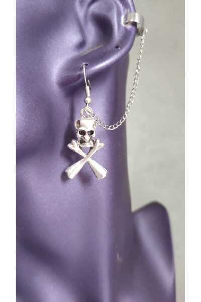 Fugusugu Danger Skull Gothic Helix أقراط مضغوطة