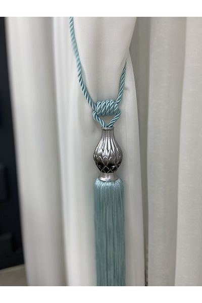 Akcan Light Blue Color Silver Vase Long Braçol