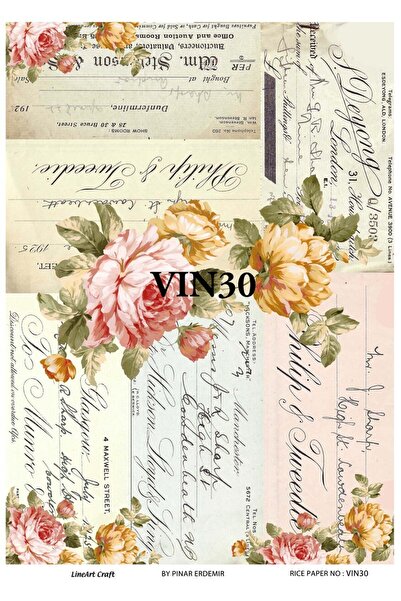 LİNEART Pirinç Dekopaj Kağıdı No:VIN30- 29X42cm