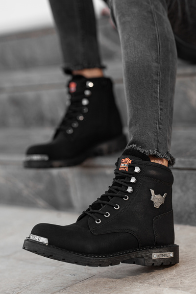 Khayt Draven Sıcak Astar Fermuarlı Kauçuk Kaymaz Taban Unisex Bot Çizme