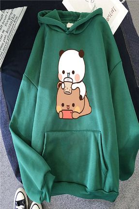 Lepa Co Kad n Ye il Bubu Dudu Tatl Kawaii Kapu onlu Sweatshirt Fiyat Yorumlar Trendyol