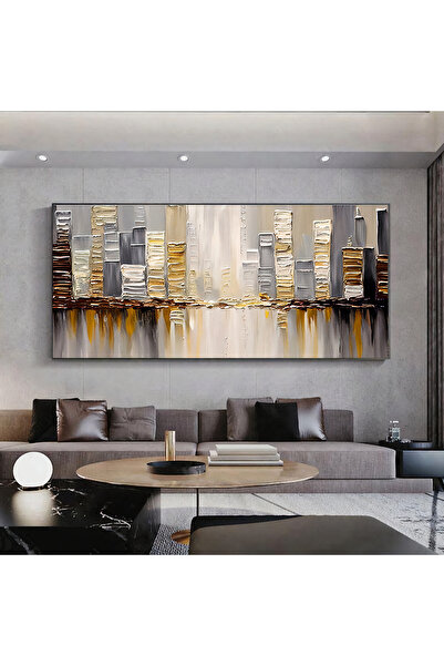 Z Concept Yağlı Boya Dokulu Şehir Tablo