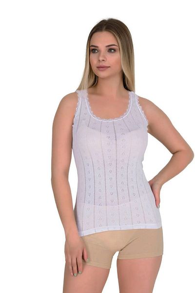Berrak Pachet de 6 cămașă de corp cu bretele late din bumbac, respirabil, jacquard