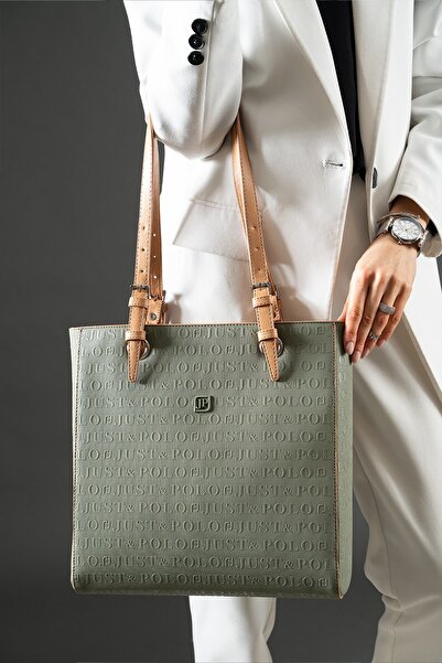 Just Polo Green Just Polo Women's New Season Large Size 3 Compartment Hand an...