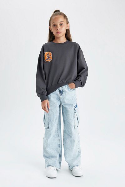 DeFacto Girl's Garfield Crew Neck Sweatshirt B1508a823au