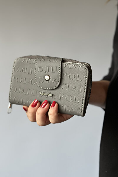 Just Polo Large Size Horizontal Model Zippered and Covered Women's Wallet Sui...