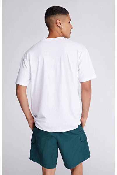 Tarz Cool Men's White 100% Cotton Relaxed Comfortable Cut Crew Neck Short Sleeve T-Shirt