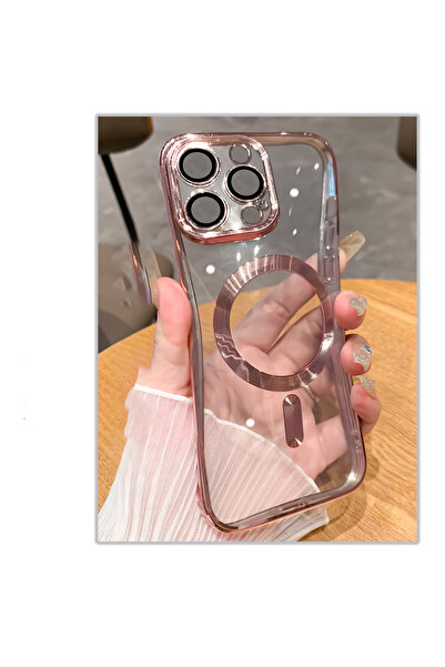 UnDePlus Apple Iphone 13 Pro Max Kılıf Magsafe Kamera Lensli Korumalı Şeffaf Silikon Kapak