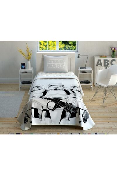 Taç Star Wars Stormtrooper - مجموعة بايك مرخصة لشخص واحد، مرنة - 160 سم × 220 سم