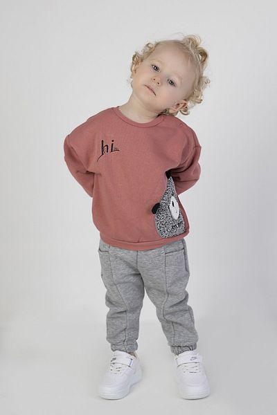 Harika KIDS Baby Boy & Child Three Thread Fabric Thick Knitted Basic Bottom Top Tracksuit Set
