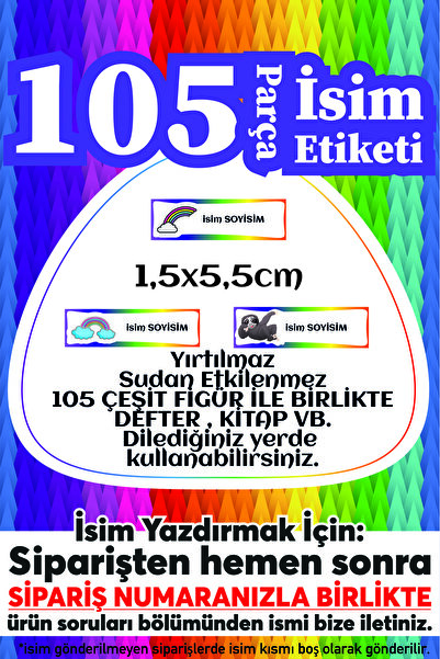 105 Farklı Çeşit Okul Etiketi