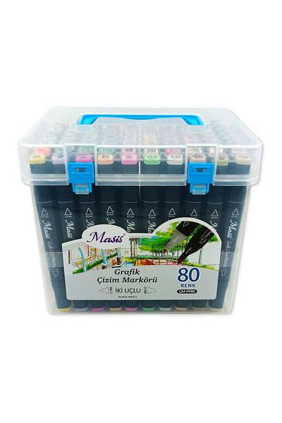 Masis Double Sided Twin Graphic Marker Pen Set 80 Colors