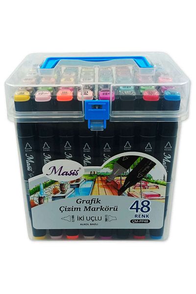 Masis Double Sided Twin Graphic Marker Pen Set 48 Colors