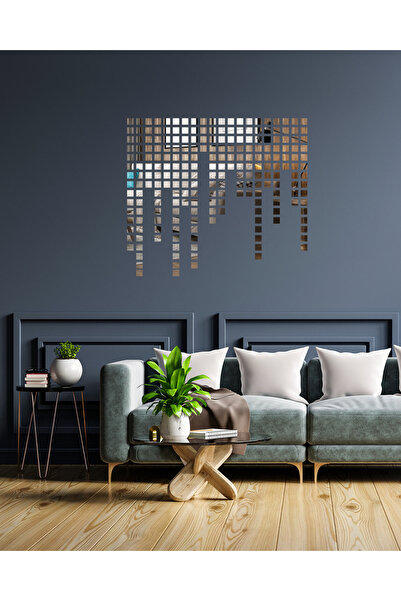 Wooden Factory Gümüş Pleksi Dekoratif Antre Banyo Süs Mozaik Ayna 200 Adet 3x...