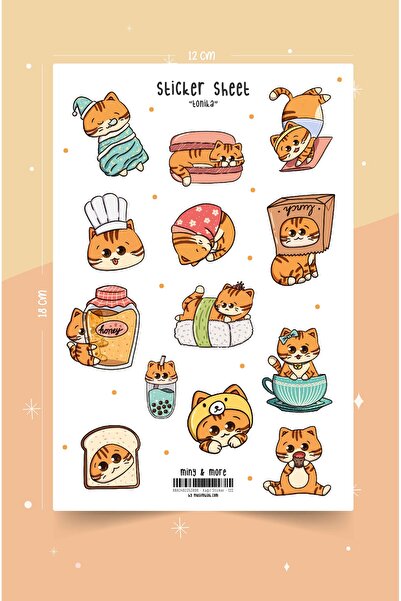MuslimWalk Tonika – Sevimli Kedi Temalı Sticker Seti #122